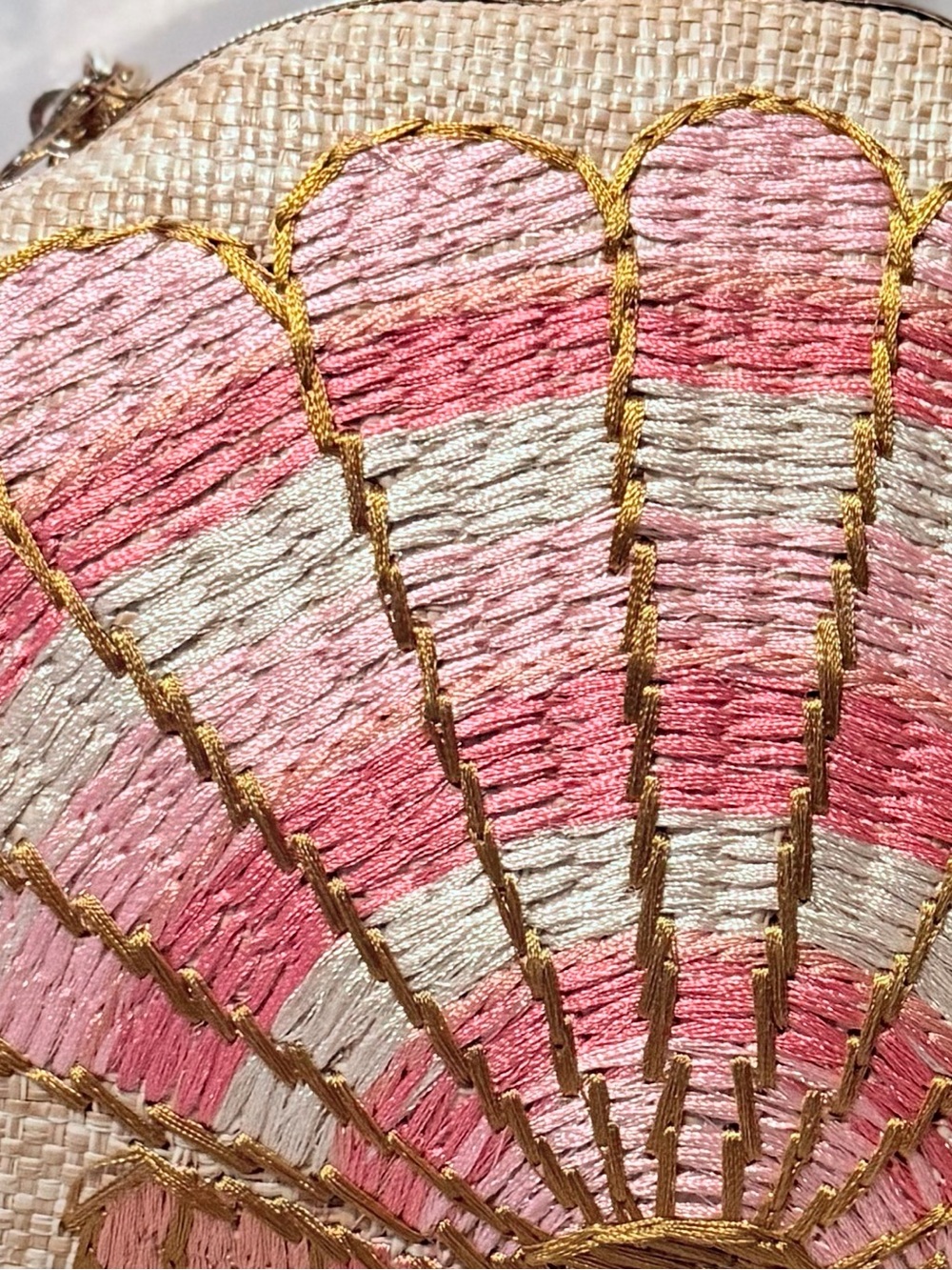 Haute Hippie Pink Shell Embroidered Evening Clutch NWT Rare - Picture 2 of 8